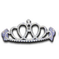 Swirl Heart Tiara w/ Solitaire Top (2 1/2" High)